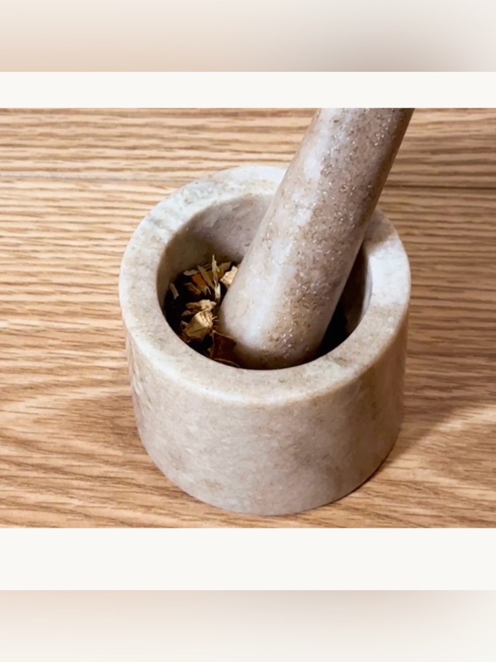 Mini Marble Mortar & Pestle from Verve Culture - Cream Marble